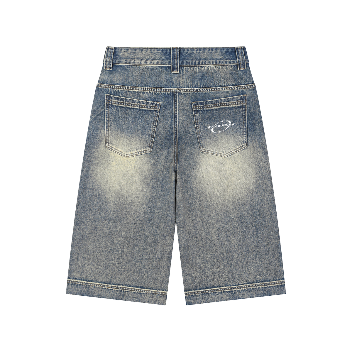 Flowmoto Vintage Wash Baggy Denim Shorts