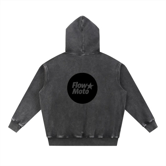 FlowMoto Snow Wash Fleece Oversize Hoodie