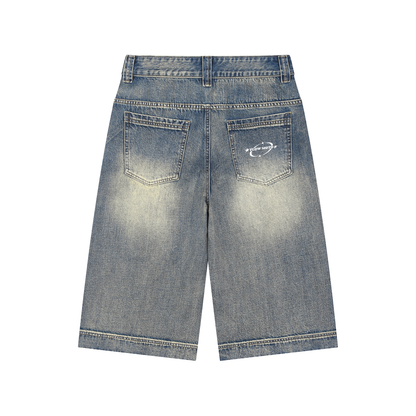 Flowmoto Vintage Wash Baggy Denim Shorts