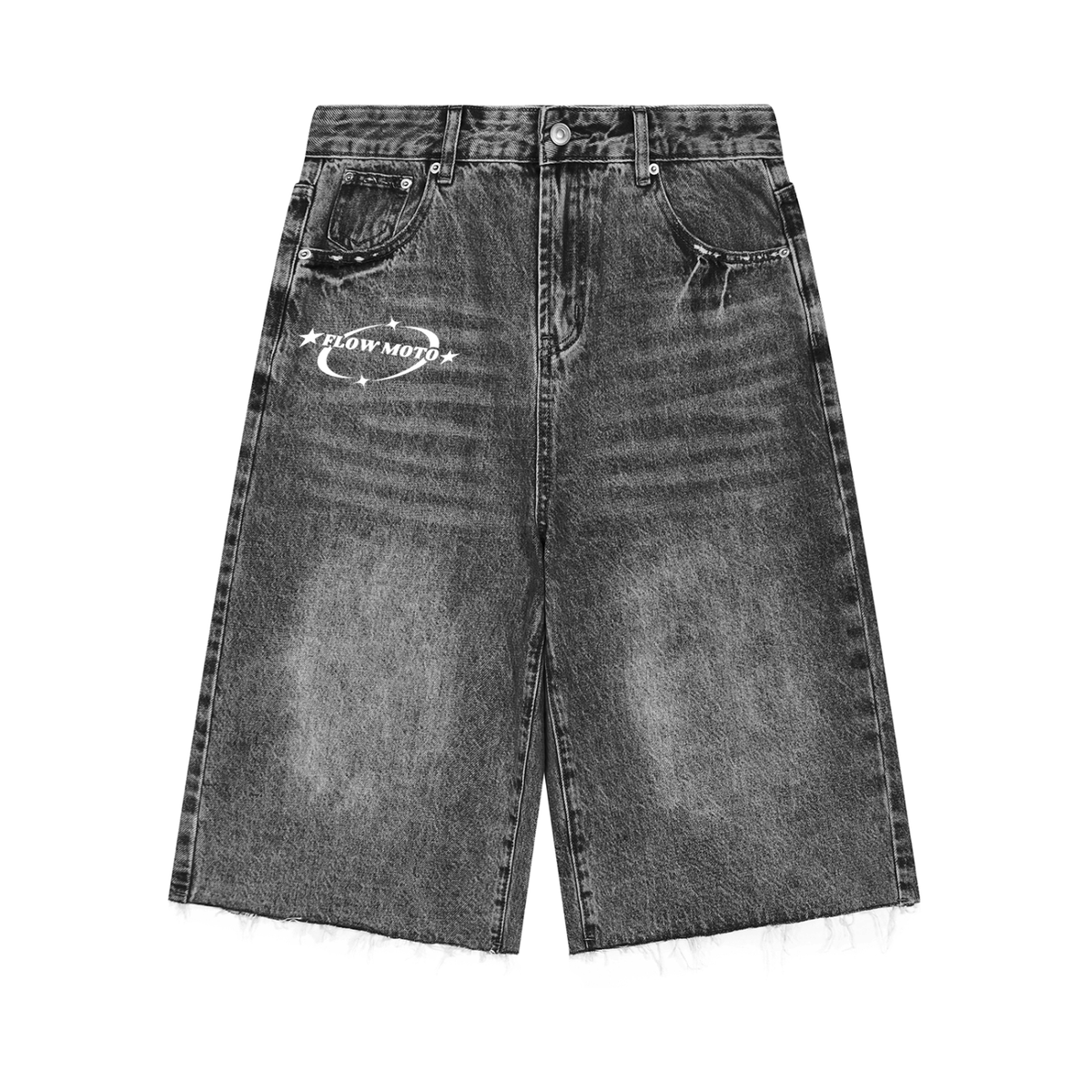 Flowmoto Men’s Vintage Wide Leg Denim Shorts