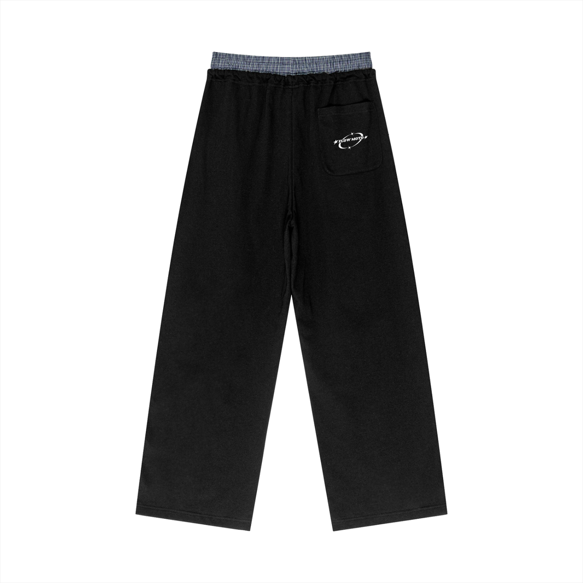 Flowmoto Plaid Contrast Waist Pants