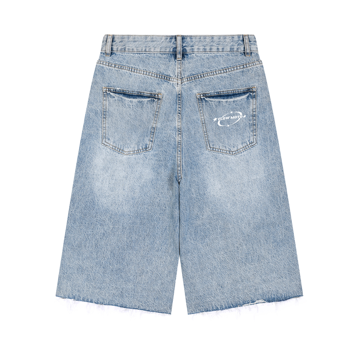 Flowmoto Men’s Vintage Wide Leg Denim Shorts