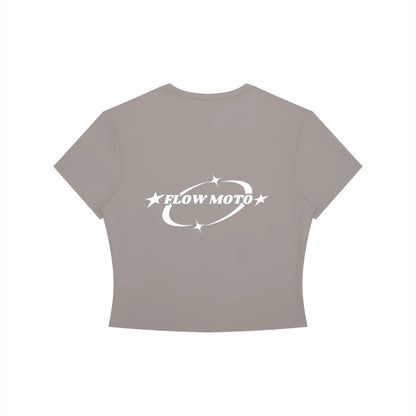 FlowMoto Women's Crewneck Crop T-Shirt