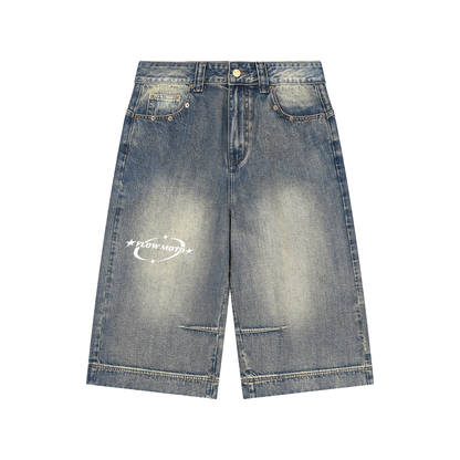 Flowmoto Vintage Wash Baggy Denim Shorts