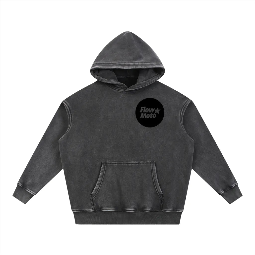 FlowMoto Snow Wash Fleece Oversize Hoodie