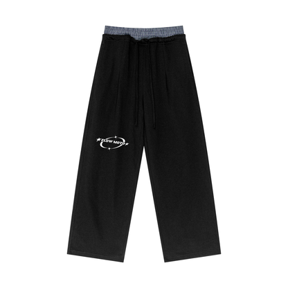 Flowmoto Plaid Contrast Waist Pants