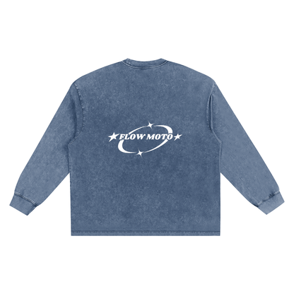 Flowmoto Snow Washed Frayed Edge T-Shirt
