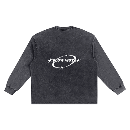 Flowmoto Snow Washed Frayed Edge T-Shirt